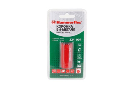 Коронка биметаллическая HAMMER Ф25х38мм 5/8&quot; BiMETALL (224-004) купить в Нефтеюганске