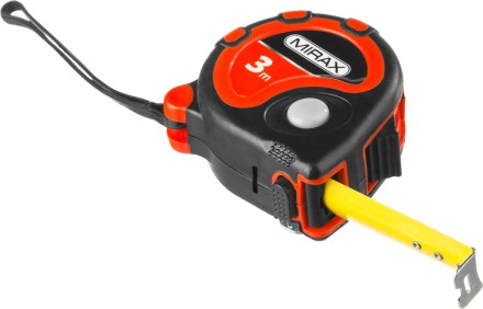Рулетка MIRAX, 3 стопора, двухкомпонентный пластиковый корпус, 3мх16мм 34013-03-16 купить в Нефтеюганске