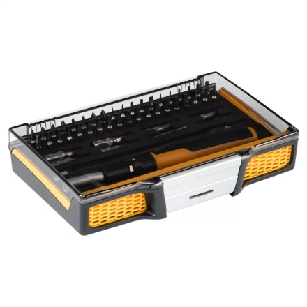 Отвертка с набором бит и торцевых головок для точных работ Denzel 7711599, гибкий привод, 48 шт, CrMo купить в Нефтеюганске