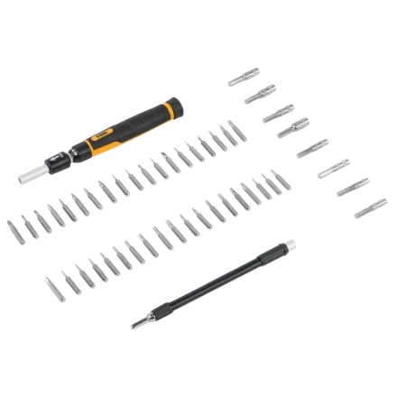 Отвертка с набором бит и торцевых головок для точных работ Denzel 7711599, гибкий привод, 48 шт, CrMo купить в Нефтеюганске