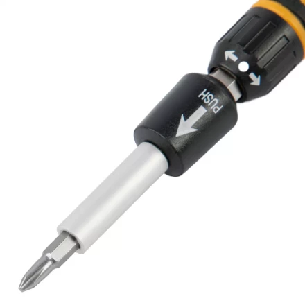 Отвертка с набором бит и торцевых головок для точных работ Denzel 7711599, гибкий привод, 48 шт, CrMo купить в Нефтеюганске