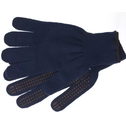 Перчатки трикотажные акрил ПВХгель Протектор синий оверлок Сибртех Россия 68665 купить в Нефтеюганске