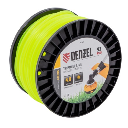 Леска для триммера звезда, 4,0мм х 93м, на DIN катушке FLEX CORD// Denzel 96289 купить в Нефтеюганске