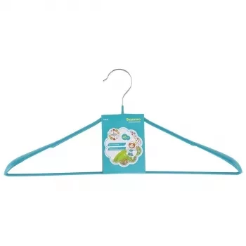 Вешалка метал для верхней одежды с прорезиненным противоскользящим покрытием 45 см бирюзовая ELFE 92926 купить в Нефтеюганске