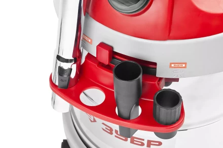 Пылесос ЗУБР сухая и влажная уборка, нержавеющая сталь, усиленное основание, розетка до 2000Вт, 30л, 1400Вт ЗППУ-1400-30 купить в Нефтеюганске