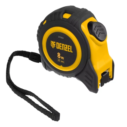 Рулетка Denzel 8м х 25мм, обрезиненный корпус, автоматическая фиксация 31553 купить в Нефтеюганске
