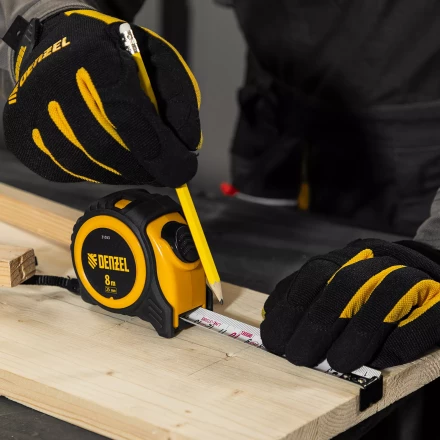 Рулетка Denzel 8м х 25мм, обрезиненный корпус, автоматическая фиксация 31553 купить в Нефтеюганске