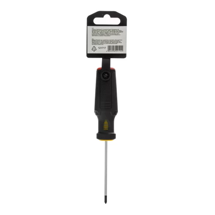 Отвертка, PH0х75 мм, S2, 3к рукоятка Denzel 121717 купить в Нефтеюганске