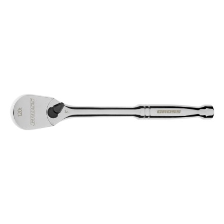 Ключ-трещотка 3/8&quot; Gross 14051, CrV, 120 зубьев, цельнометаллический, хром купить в Нефтеюганске
