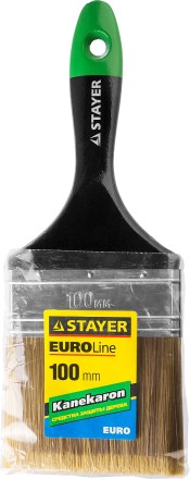 STAYER “KANEKARON-EURO”. Кисть плоская, искусственная щетина, деревянная ручка, 100мм 0106-100 купить в Нефтеюганске