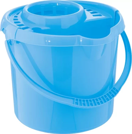 Ведро пластмассовое круглое с отжимом 9л, голубое ТМ Elfe 92961 купить в Нефтеюганске