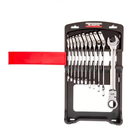 Набор ключей комбинированных Matrix трещоточных шарнирных 11 шт 14796 купить в Нефтеюганске