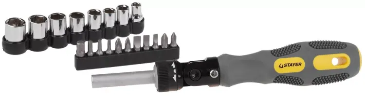 Набор STAYER Отвертки "MAX-GRIP", Cr-V, реверсивно-рычажная, 20 предметов 2585-H20 G купить в Нефтеюганске
