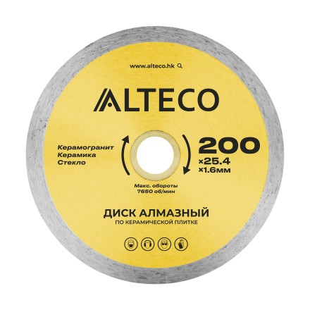 Диск алмазный по керамической плитке ALTECO 200x25.4x1.6 мм 66527 купить в Нефтеюганске