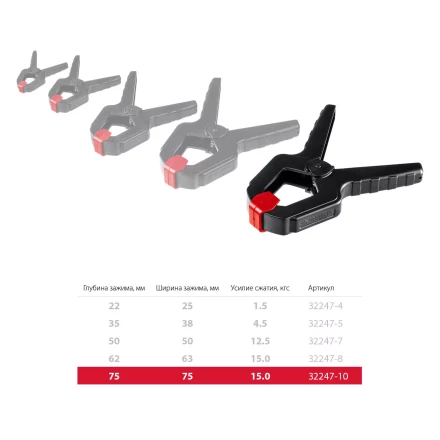 ЗУБР МЗ-100, 100 х 75 мм, пружинный зажим (32247-10) купить в Нефтеюганске
