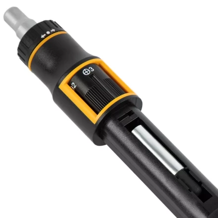 Отвертка реверсивная с револьверным механизмом Denzel 7711601, 11 шт, сталь S2 купить в Нефтеюганске