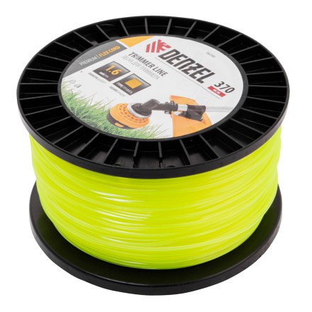 Леска для триммера квадрат 1,6мм х 370м, на DIN катушке FLEX CORD// Denzel 96290 купить в Нефтеюганске