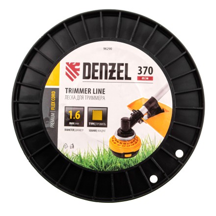 Леска для триммера квадрат 1,6мм х 370м, на DIN катушке FLEX CORD// Denzel 96290 купить в Нефтеюганске