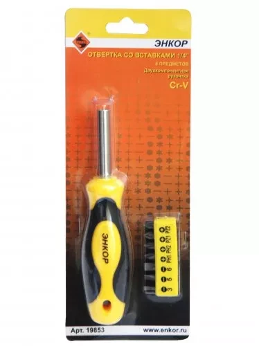 Отвертка со вставками 1/4",  8 предметов 1/48 19853