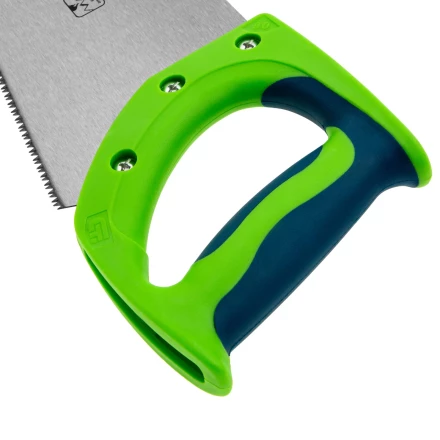 Ножовка по дереву Сибртех &quot;Зубец&quot;, 400 мм, 11 TPI, зуб 2D, калёный зуб, 2-х компонентная рукоятка, 23824 купить в Нефтеюганске