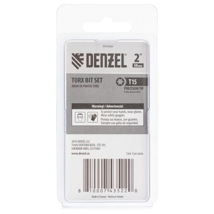 Бита T15x50, 5 шт. Denzel 7711319 купить в Нефтеюганске