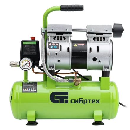 Компрессор безмаслянный малошумный Сибртех МБ 750/10,750 Вт, 10 л, 150 л/мин 58001 купить в Нефтеюганске