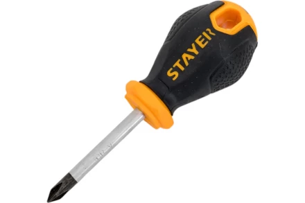 Отвертка STAYER &quot;MASTER&quot;, двухкомпонентная рукоятка, магнитный наконечник, &quot;STUBBY&quot; ( бочка ), PH1x38мм 2510-38-1_z03 купить в Нефтеюганске