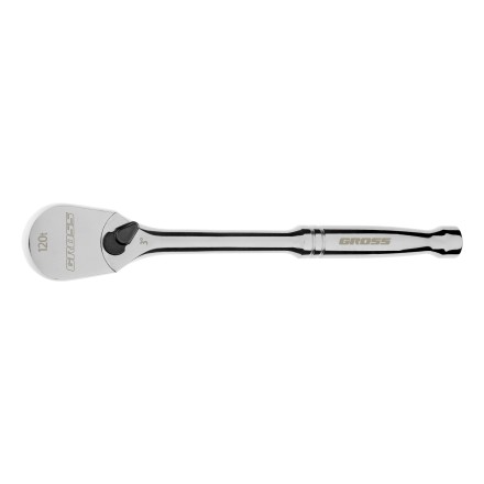 Ключ-трещотка 1/2&quot; Gross 14052, CrV, 120 зубьев, цельнометаллический, хром купить в Нефтеюганске