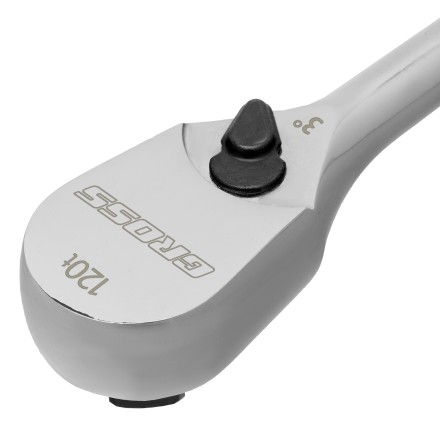 Ключ-трещотка 1/2&quot; Gross 14052, CrV, 120 зубьев, цельнометаллический, хром купить в Нефтеюганске