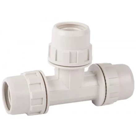 Тройник ЗУБР &quot;ШиреФит&quot; соединительный &quot;штуцер с гайкой - штуцер с гайкой - штуцер с гайкой&quot;, 26мм 51505-26 купить в Нефтеюганске