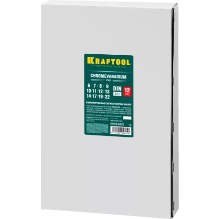 Наборы ключей комбинированных KRAFTOOL, Cr-V, DIN 3110, в EVA-ложементе 27079-H12E купить в Нефтеюганске