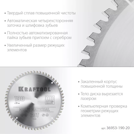 Диск пильный Multi Material, повышенный ресурс 36953-190-20 купить в Нефтеюганске