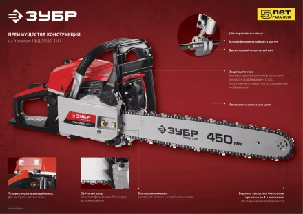 Бензиновая пила (бензопила) ПБЦ-М560 45П серия МАСТЕР купить в Нефтеюганске