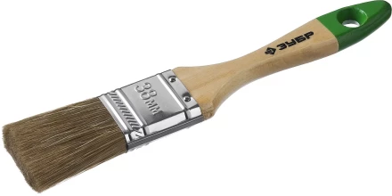 Кисть плоская  ЗУБР &quot;ЛАЗУРЬ-МАСТЕР&quot;, смешанная щетина, деревянная ручка, 38мм 4-01009-038 купить в Нефтеюганске