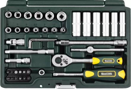 Набор KRAFTOOL &quot;EXPERT QUALITAT&quot;: Торцовые головки &quot;SUPER LOCK&quot; с присоединит квадратом, 1/4&quot;, 42 предмета 27885-H42_z02 купить в Нефтеюганске