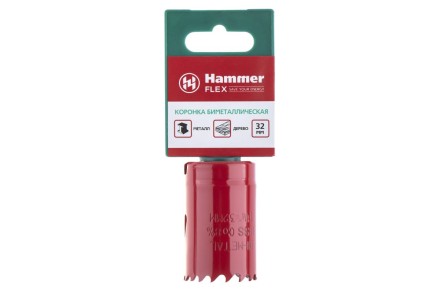 Коронка биметаллическая HAMMER Ф32х38мм 5/8&quot; BiMETALL (224-006) купить в Нефтеюганске