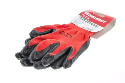 Нейлоновые перчатки с нитриловым покрытием HAMMER 230-030 купить в Нефтеюганске