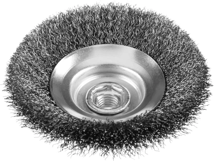 ЗУБР &quot;ПРОФЕССИОНАЛ&quot;. Щетка коническая для УШМ, витая стальная проволока 0,3мм, 115ммхМ14 35265-115_z02 купить в Нефтеюганске