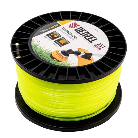 Леска для триммера квадрат, 2,0мм х 251м, на DIN катушке FLEX CORD// Denzel 96291 купить в Нефтеюганске
