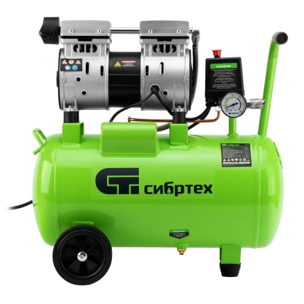 Компрессор безмаслянный малошумный Сибртех МБ 1100/24,1100 Вт, 24 л, 170 л/мин 58006 купить в Нефтеюганске