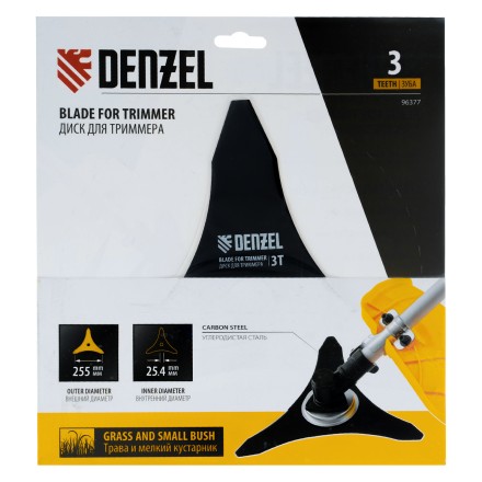 Диск для триммера, 255 х 25,4 3 лезвия Denzel 96377 купить в Нефтеюганске