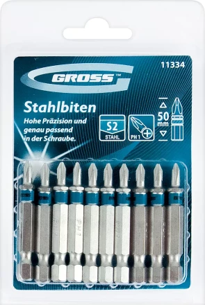 Набор бит РZ3х50, сталь S2, 10шт GROSS 11346 купить в Нефтеюганске
