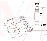 Наконечник к гор. п/а M8, d.1,0 мм L30 (тело 10) Cu-Cr-Zr Aurora купить в Нефтеюганске