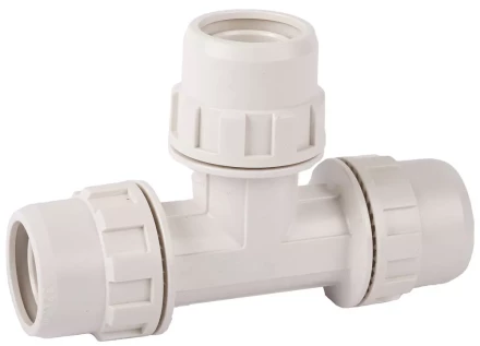 Тройник ЗУБР "ШиреФит" соединительный "штуцер с гайкой - штуцер с гайкой - штуцер с гайкой", 32мм 51505-32 купить в Нефтеюганске