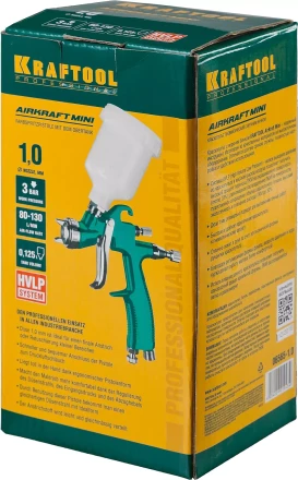 Краскопульт пневматический KRAFTOOL AirKraft Mini, HVLP, c верхним бачком, 1,0мм 06565-1.0 купить в Нефтеюганске