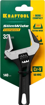 Ключ разводной компактный c тонкими губками KRAFTOOL SlimWide Compact 27266-20 купить в Нефтеюганске
