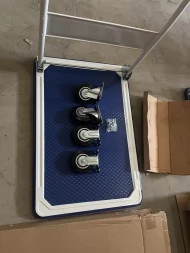 Тележка платформенная 150 кг TOR PH150 (480x740) со складной ручкой (резиновые колеса 100 мм) 1004024