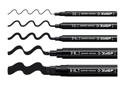 ЗУБР МК-800 черный, 2-8 мм клиновидный маркер-краска (06327-2) купить в Нефтеюганске