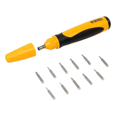 Отвертка реверсивная Denzel 7711609, механизм SmartPush mini 11 шт, CrMo купить в Нефтеюганске