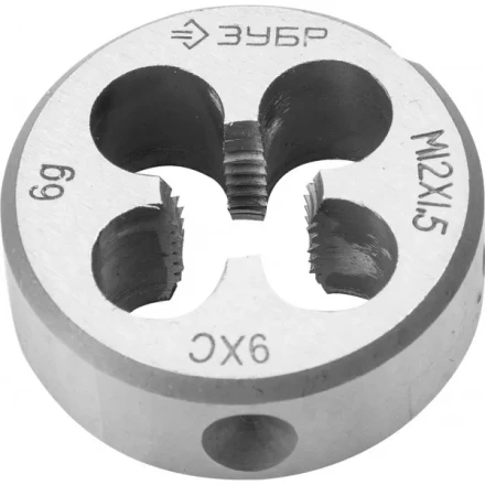 Плашка ЗУБР &quot;МАСТЕР&quot; круглая ручная для нарезания метрической резьбы, мелкий шаг, М12 x 1,5 4-28022-12-1.5 купить в Нефтеюганске